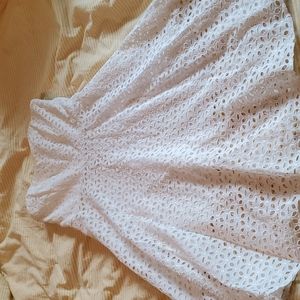 Size 0 Ann Taylor White Eyelet Strapless Dress